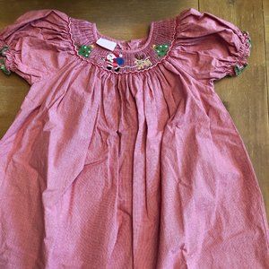 Petit Bebe Smocked Christmas Dress